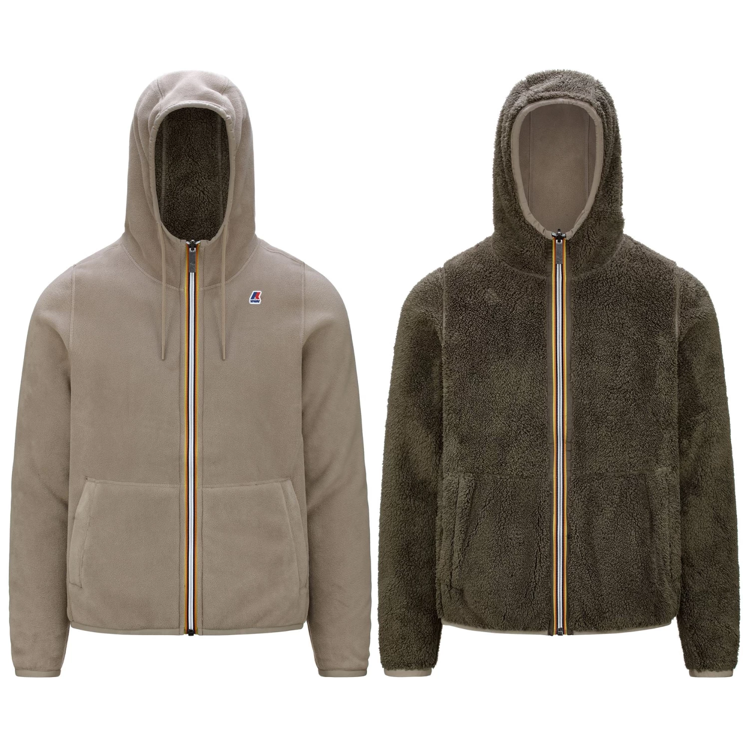 JACQUES POLAR REVERSIBLE - Fleece - Jacket - Man - BEIGE TAUPE-BROWM