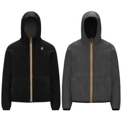 JACQUES POLAR REVERSIBLE - Fleece - Jacket - Man - BLACK PURE-GREY SMOKED
