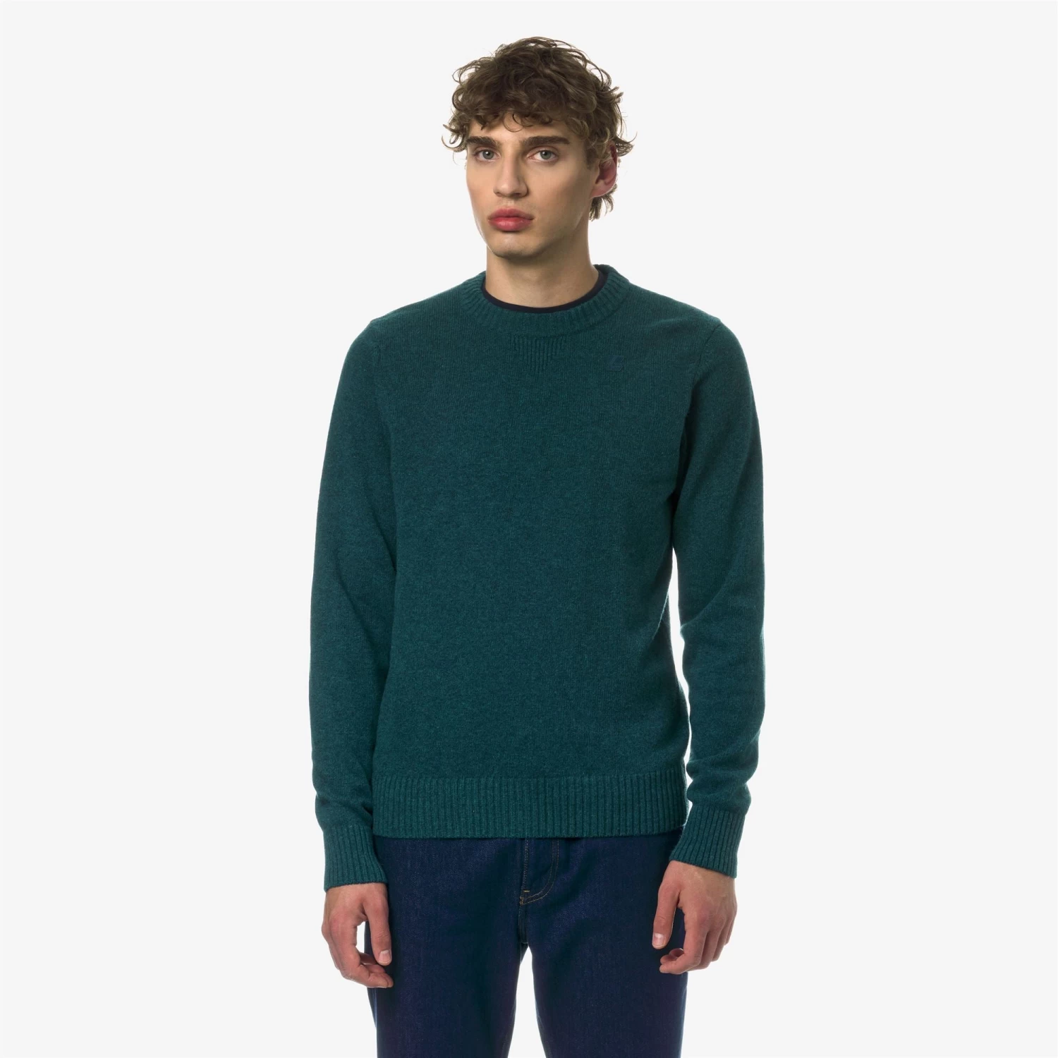 SEBASTIEN LAMBSWOOL - Knitwear - PullOver - Man - GREEN PETROL - immagine 3