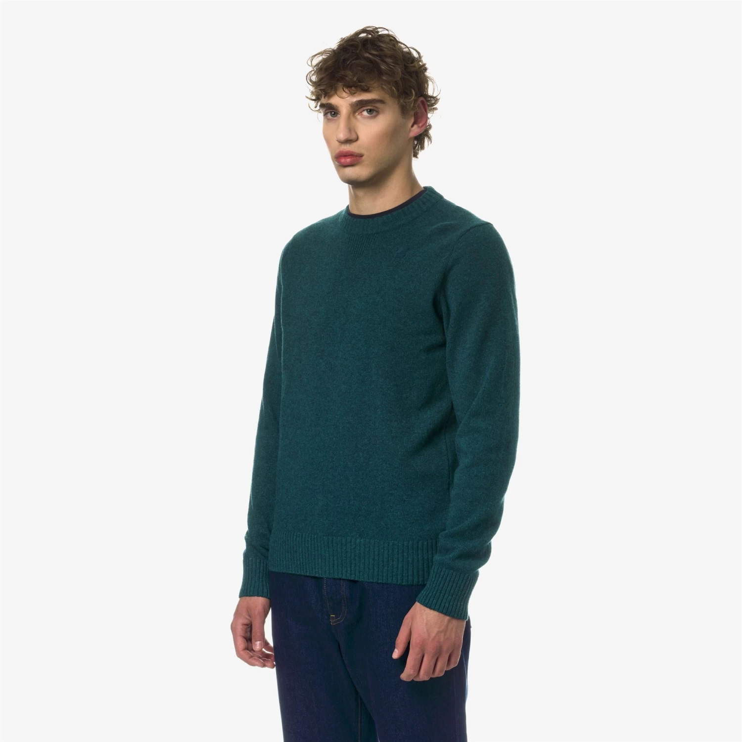 SEBASTIEN LAMBSWOOL - Knitwear - PullOver - Man - GREEN PETROL - immagine 4