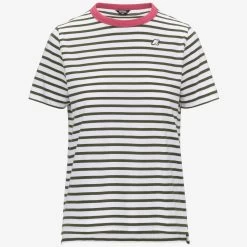 EMELI STRIPES - T-ShirtsTop - T-Shirt - Woman - WHITE-GREEN-PINK