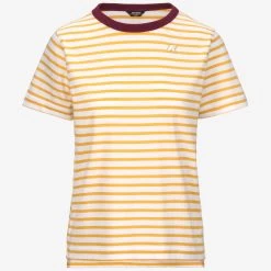 EMELI STRIPES - T-ShirtsTop - T-Shirt - Woman - WHITE-YELLOW-RED