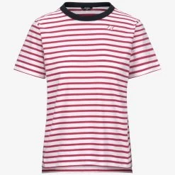 EMELI STRIPES - T-ShirtsTop - T-Shirt - Woman - WHITE-PINK D-BLUE