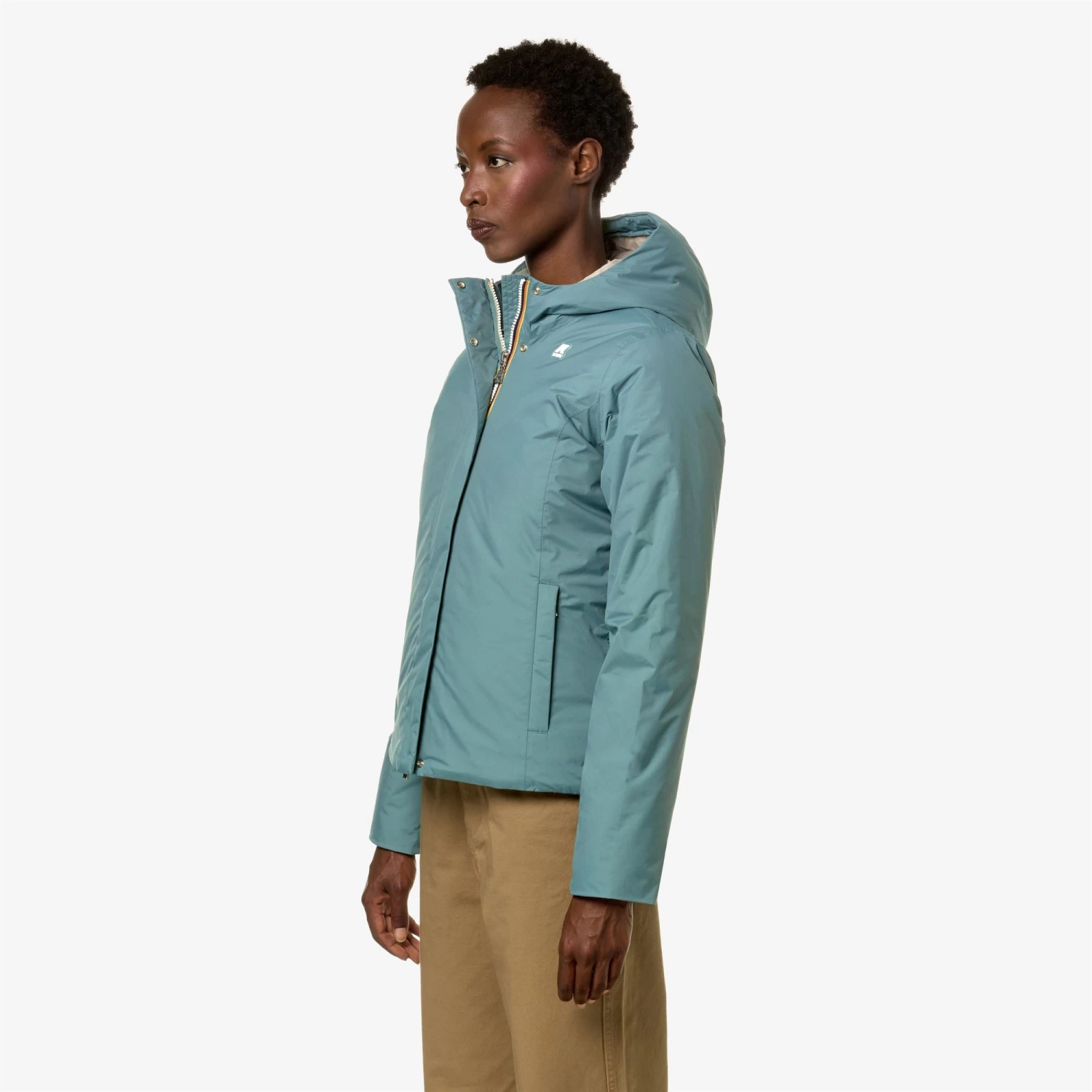 LILY MICRO RIPSTOP MARMOTTA - Jackets - Short - Woman - GREEN A-GREY B - immagine 4