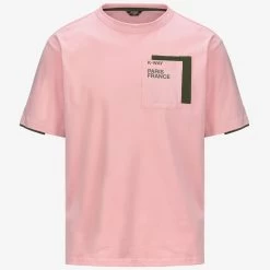 FANTOME CONTRAST POCKETS - T-ShirtsTop - T-Shirt - Man - PINK ASH-GREEN CYPRESS