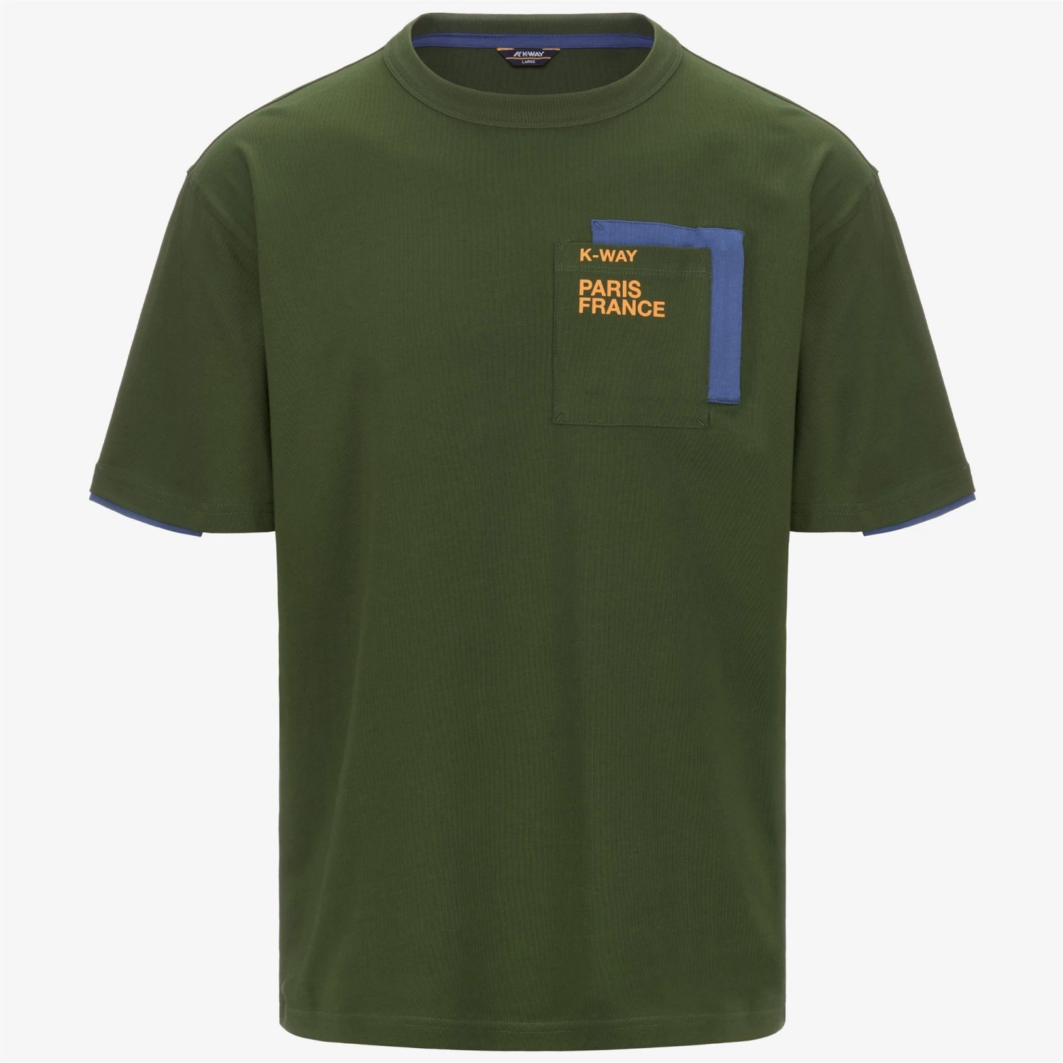 FANTOME CONTRAST POCKETS - T-ShirtsTop - T-Shirt - Man - GREEN CYPRESS-BLUE FIORD-ORANGE MD