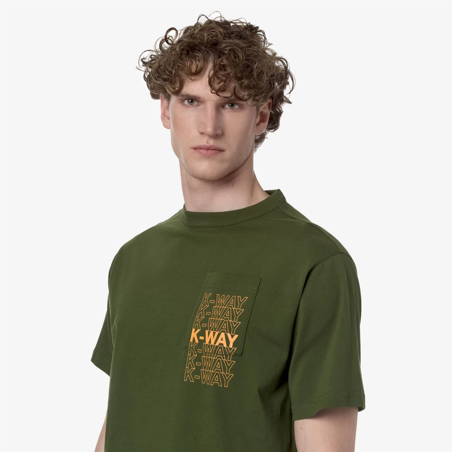 FANTOME K-WAY LETTERING - T-ShirtsTop - T-Shirt - Man - GREEN CYPRESS-ORANGE MD - immagine 2