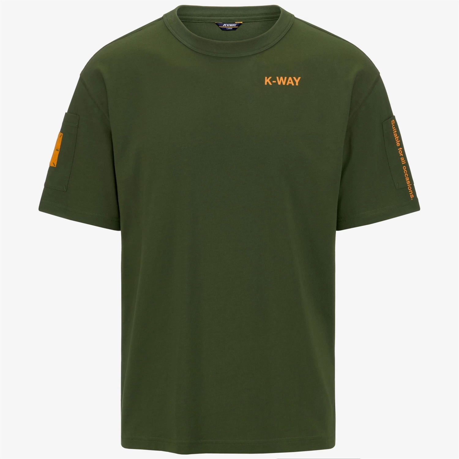 FANTOME SLEEVE POCKET - T-ShirtsTop - T-Shirt - Man - GREEN CYPRESS-ORANGE MD