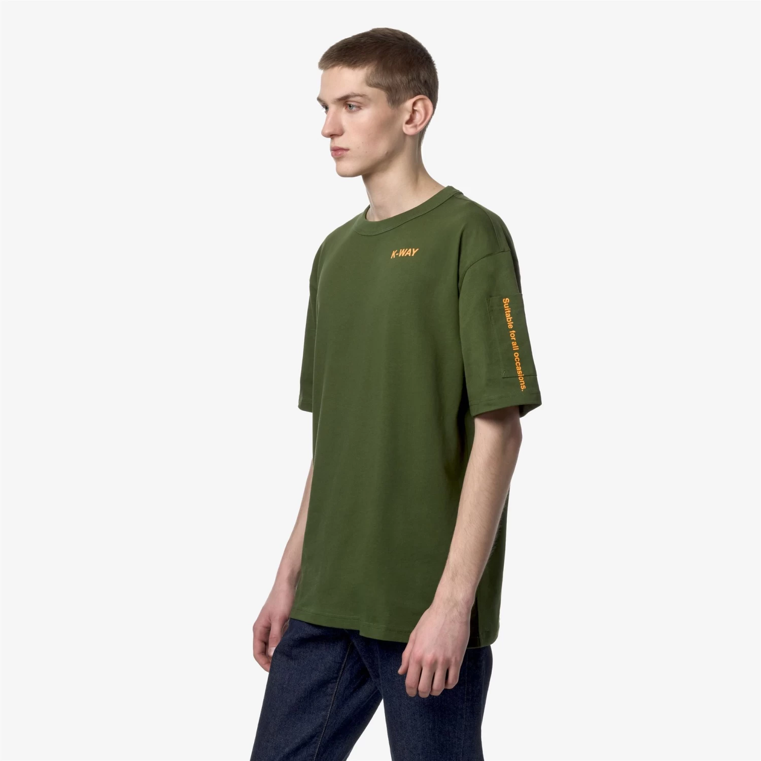 FANTOME SLEEVE POCKET - T-ShirtsTop - T-Shirt - Man - GREEN CYPRESS-ORANGE MD - immagine 4