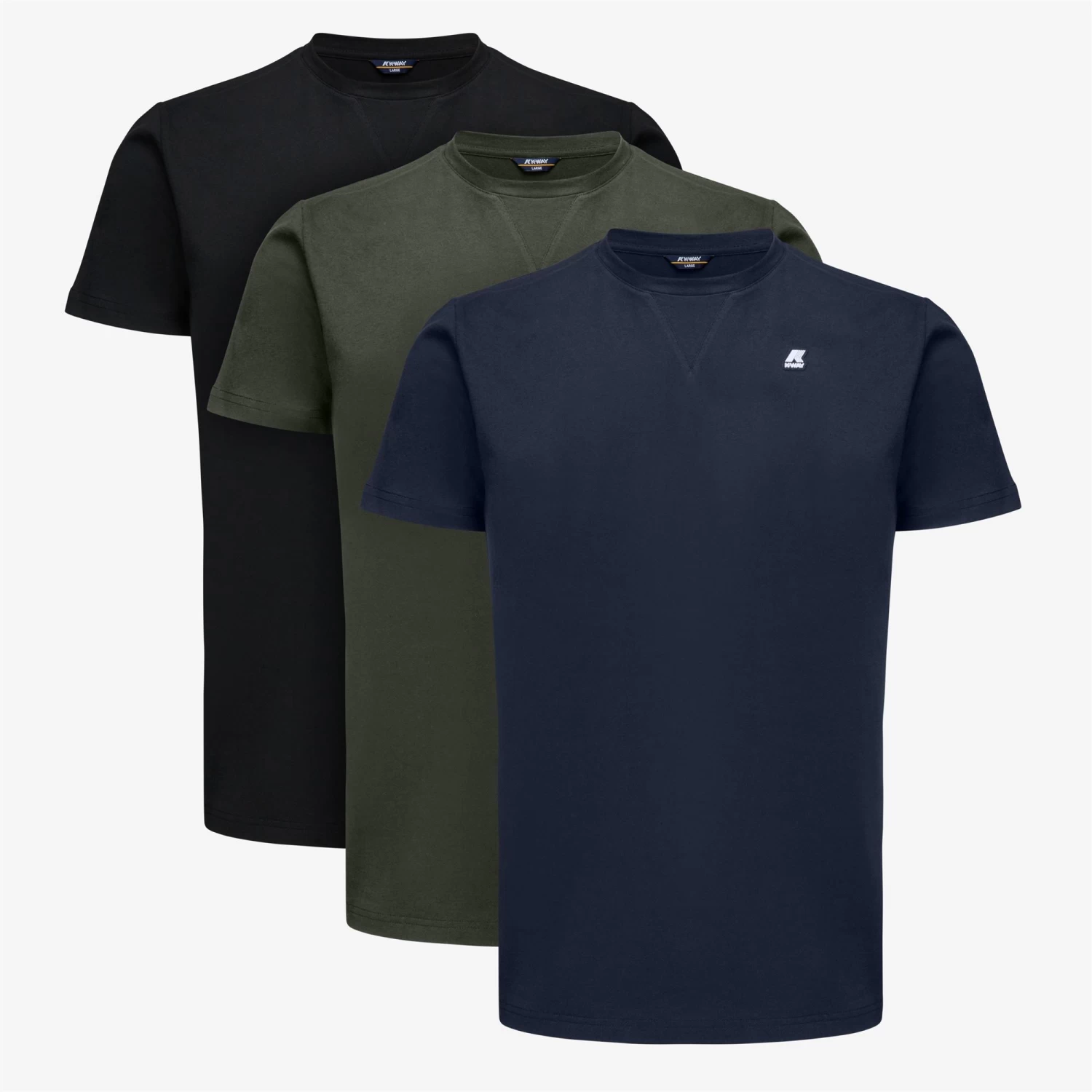 EDWING ROUND SLEEVES THREE PACK - T-ShirtsTop - T-Shirt - Man - BLUE D-GREEN BL-BLACK