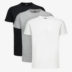 EDWING ROUND SLEEVES THREE PACK - T-ShirtsTop - T-Shirt - Man - WHITE-GREY MEL-BLACK