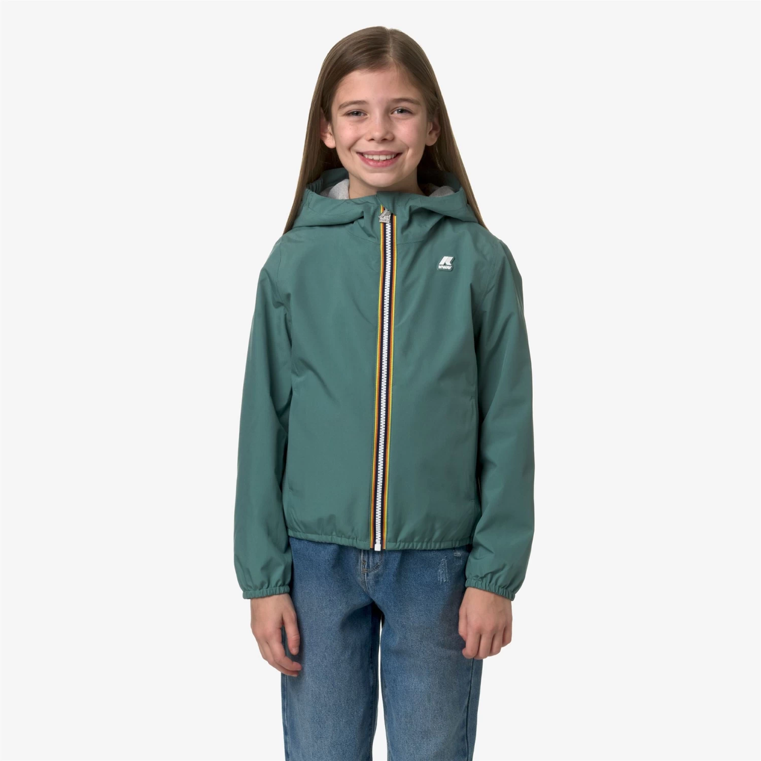 P. LILY STRETCH POLY JERSEY - Jackets - Short - Girl - GREEN PALM - immagine 3